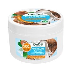 Niisutav juuksemask koos kookose- ja argaaniaõliga DeBa Natural Beauty, 500 ml цена и информация | Средства для укрепления волос | kaup24.ee