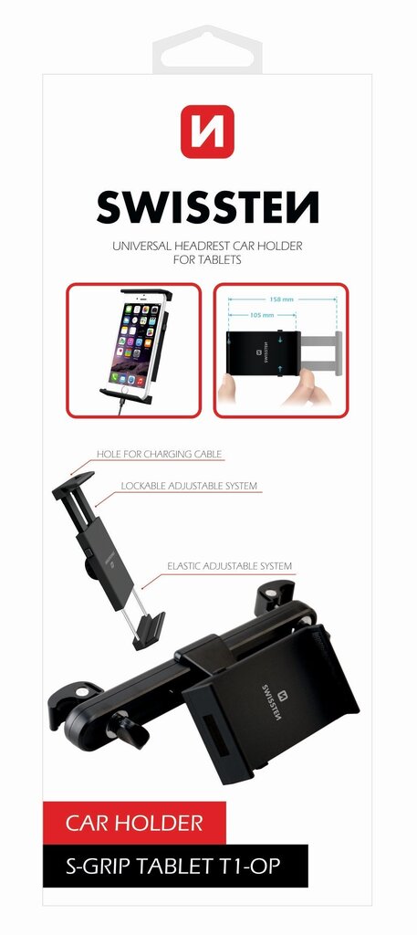 Swissten S-Grip T1-OP universaalne hoidik tahvelarvutitele, telefonidele, navigatsioonile, must hind ja info | Mobiiltelefonide hoidjad | kaup24.ee