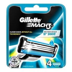 Сменные кассеты Gillette Mach 3, 4 шт. цена и информация | Средства для бритья | kaup24.ee