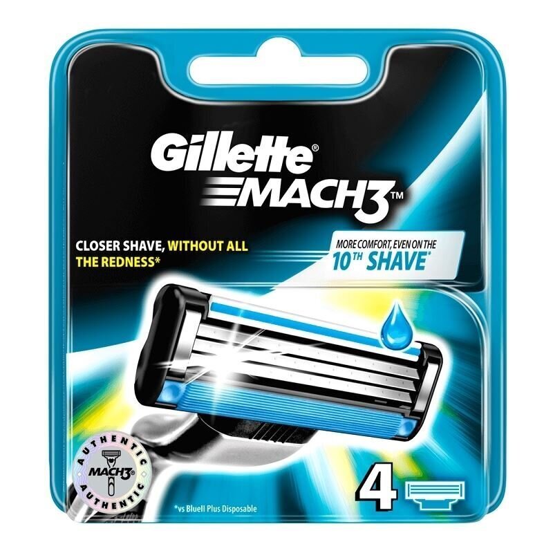 Raseerimispead Gillette Mach 3, 4 tk hind ja info | Raseerimisvahendid | kaup24.ee