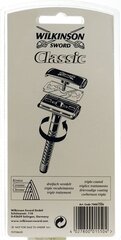 Бритва Wilkinson Sword Classic + 5 лезвий, для мужчин цена и информация | Косметика и средства для бритья | kaup24.ee