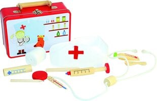 Tüdrukute arstikohver Woody 90847 Toddler Doctor atributic things set in a metallic carry case (10 pcs) hind ja info | Tüdrukute mänguasjad | kaup24.ee