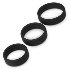 Pack of 3 Penis Ring Power Ring Black цена и информация | Эрекционные кольца, насадки на пенис | kaup24.ee