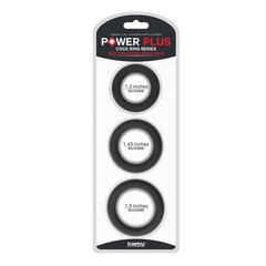 3 peenisrõnga Power Plus Black hind ja info | Peeniserõngad, mansetid jne. | kaup24.ee