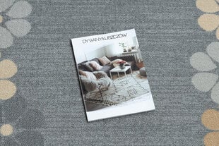 Rugsx ковровая дорожка с цветочками, серая, 120 см цена и информация | Ковры | kaup24.ee
