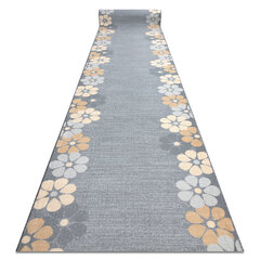Rugsx ковровая дорожка с цветочками, серая, 110 см цена и информация | Ковры | kaup24.ee