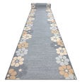 Rugsx ковровая дорожка с цветочками, серая, 90 см