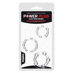 Pack of 3 Penis Ring Power Plus Triple Clear цена и информация | Эрекционные кольца, насадки на пенис | kaup24.ee