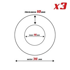 Komplekt 3 peenise rõngast 3 värvi 1,6 cm цена и информация | Эрекционные кольца, насадки на пенис | kaup24.ee