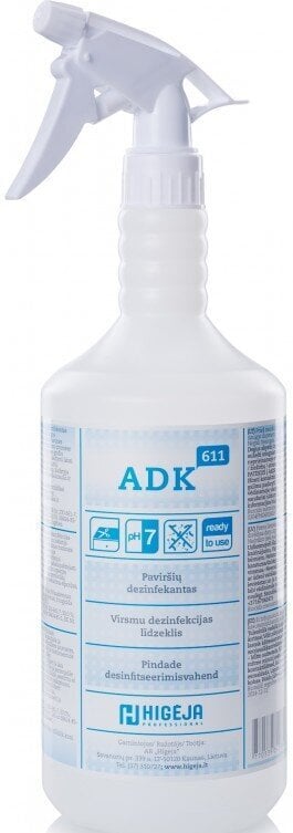 Pindade desinfitseerimisvahend ADK-611, 1 l цена и информация | Puhastusvahendid | kaup24.ee