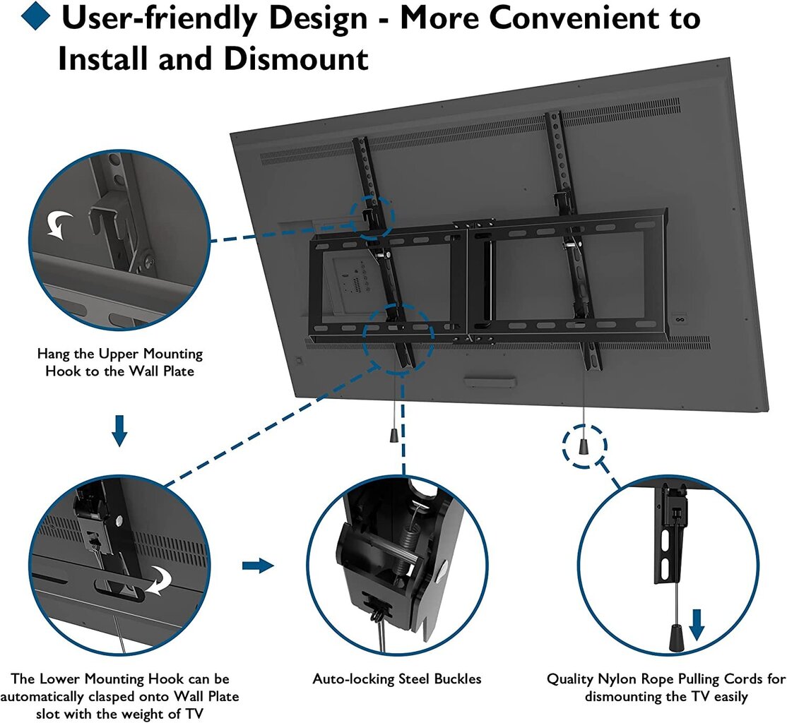 Bontec ,37" - 82", Vesa 600 x 400 mm. hind ja info | Teleri seinakinnitused ja hoidjad | kaup24.ee