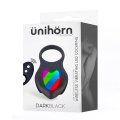 Darkblack vibreeriv rõngas koos LED puldiga USB Silikoon hind ja info | Peeniserõngad, mansetid jne. | kaup24.ee