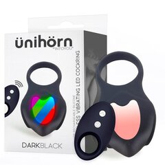 Darkblack vibreeriv rõngas koos LED puldiga USB Silikoon hind ja info | Peeniserõngad, mansetid jne. | kaup24.ee