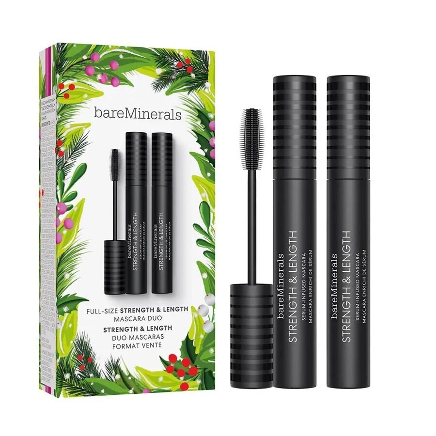 Ripsmetušš seerumiga Bareminerals Strength & Length Mascara Duo Serum, 2x8ml цена и информация | Ripsmetušid, lauvärvid, silmapliiatsid, seerumid | kaup24.ee