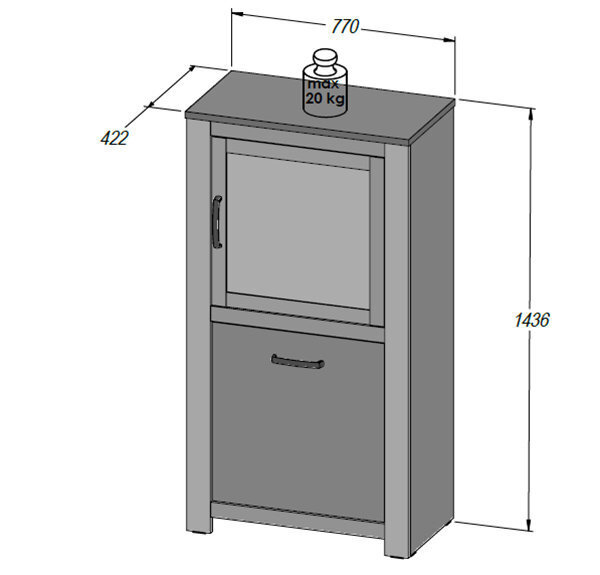 Vitriinkapp Havana HVNV411R, tamm hind ja info | Vitriinkapid | kaup24.ee