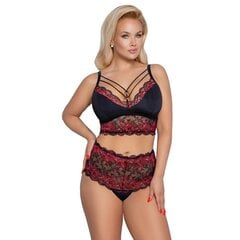 Bra and briefs black/red 4xl цена и информация | Сексуальное женское белье | kaup24.ee