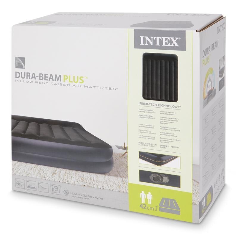 Kõrgendatud õhkmadrats Queen Intex Dura Beam Rest, 152x203x42 cm hind ja info | Täispuhutavad madratsid ja mööbel | kaup24.ee