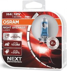 Автомобильная лампа Osram 64193NL H4 12V 60/55W цена и информация | Автомобильная ксеноновая лампа D2R 6000К (Китай) | kaup24.ee