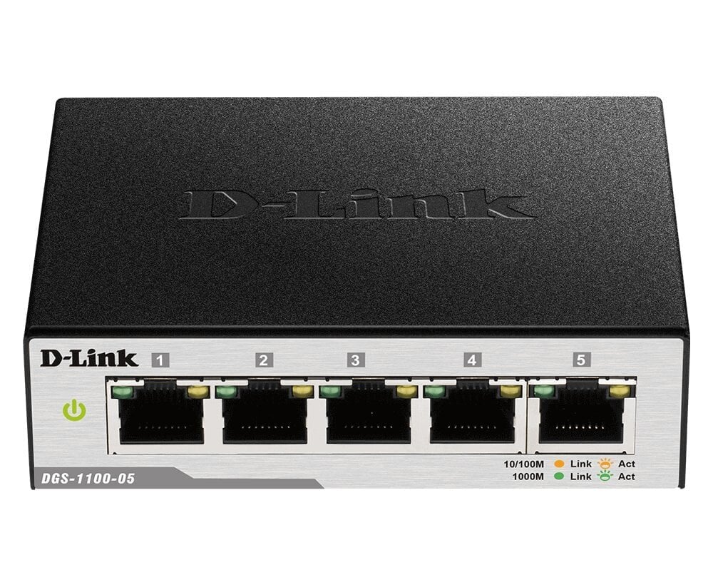 D-Link DGS-1100-05PD network switch Managed L2 Gigabit Ethernet (10/100/1000) Power over Ethernet (PoE) Black hind ja info | Ruuterid | kaup24.ee