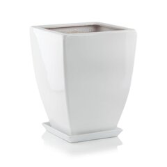 Керамический вазон MOOD 39x49(В) см, с тарелкой, белый цена и информация | Вазоны | kaup24.ee