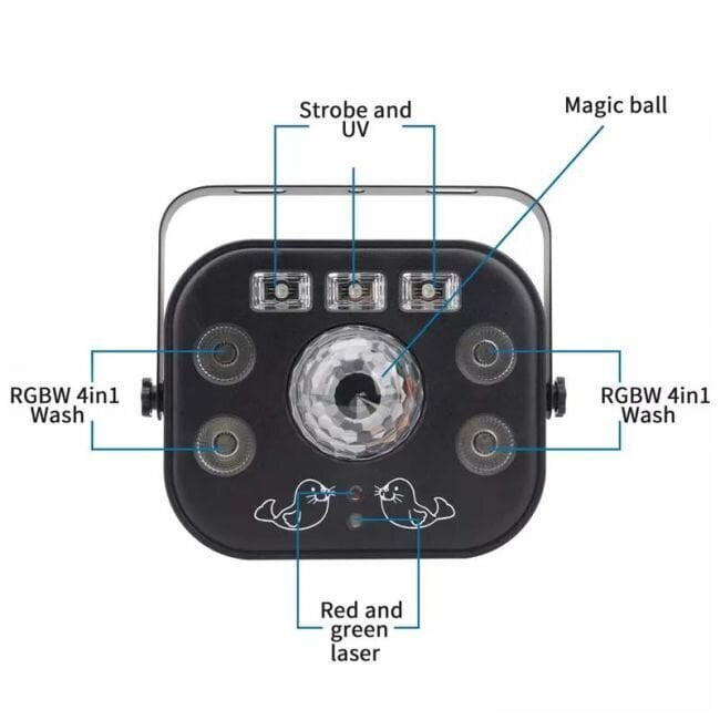 Light4Me Multiphase multiefektiga LED UV strobo hind ja info | Peokaunistused | kaup24.ee