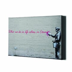 Настенный печатный холст Banksy граффити цитата бесконечности Декор интерьера - 50 х 78 см цена и информация | Картины, живопись | kaup24.ee