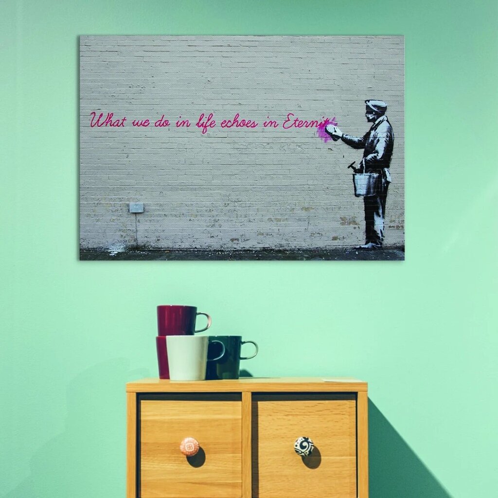 Seinapildi lõuend Banksy Graffiti Infinity Quote – 50 x 78 cm hind ja info | Seinapildid | kaup24.ee