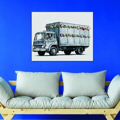 Настенный печатный холст Banksy граффити грузовик с животными Декор интерьера - 100 х 60 см цена и информация | Картины, живопись | kaup24.ee