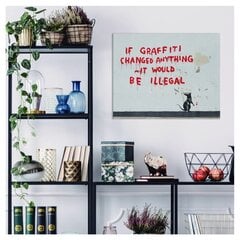 Seinapildi lõuend Banksy Graffiti Rat and Quote – 60 x 40 cm цена и информация | Картины, живопись | kaup24.ee