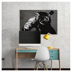 Настенный плакат Banksy граффити DJ обезьяна в наушниках Декор интерьера - 120 х 83 см цена и информация | Настенные деревянные декорации | kaup24.ee