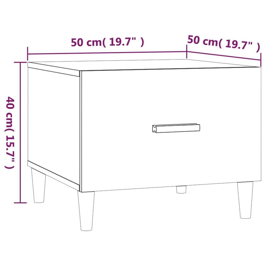 vidaXL kohvilaud 2 tk, kõrgläikega valge 50x50x40 cm, tehispuit цена и информация | Diivanilauad | kaup24.ee