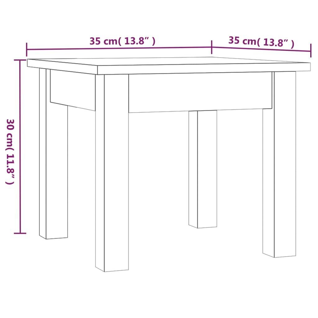 vidaXL kohvilaud, must,35x35x30 cm, männipuit hind ja info | Diivanilauad | kaup24.ee