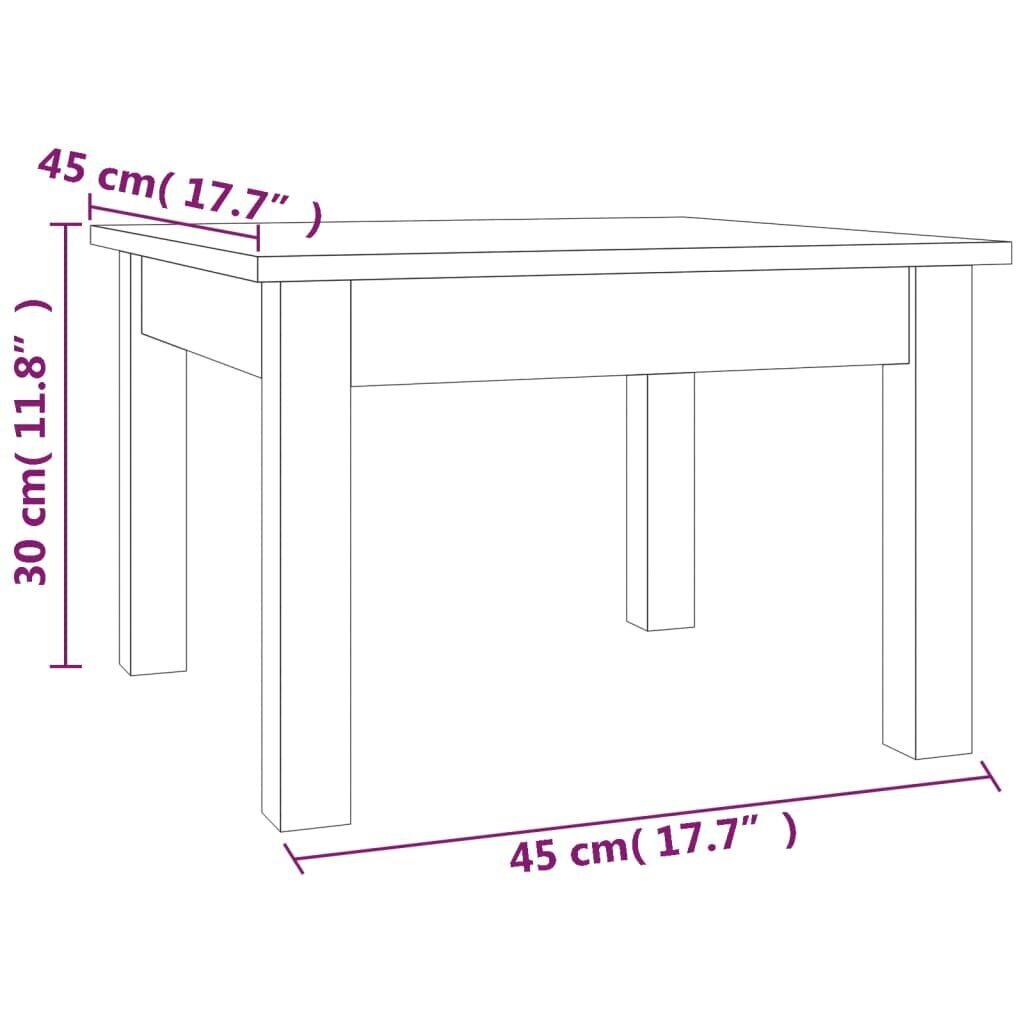 vidaXL kohvilaud, hall, 45 x 45 x 30 cm, männipuit hind ja info | Diivanilauad | kaup24.ee