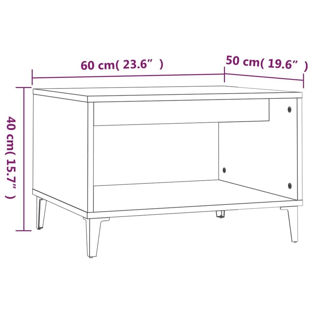 vidaXL kohvilaud, suitsutatud tamm, 60x50x40 cm, tehispuit hind ja info | Diivanilauad | kaup24.ee