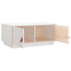vidaXL kohvilaud, valge, 80x50x35 cm, männipuit hind ja info | Diivanilauad | kaup24.ee