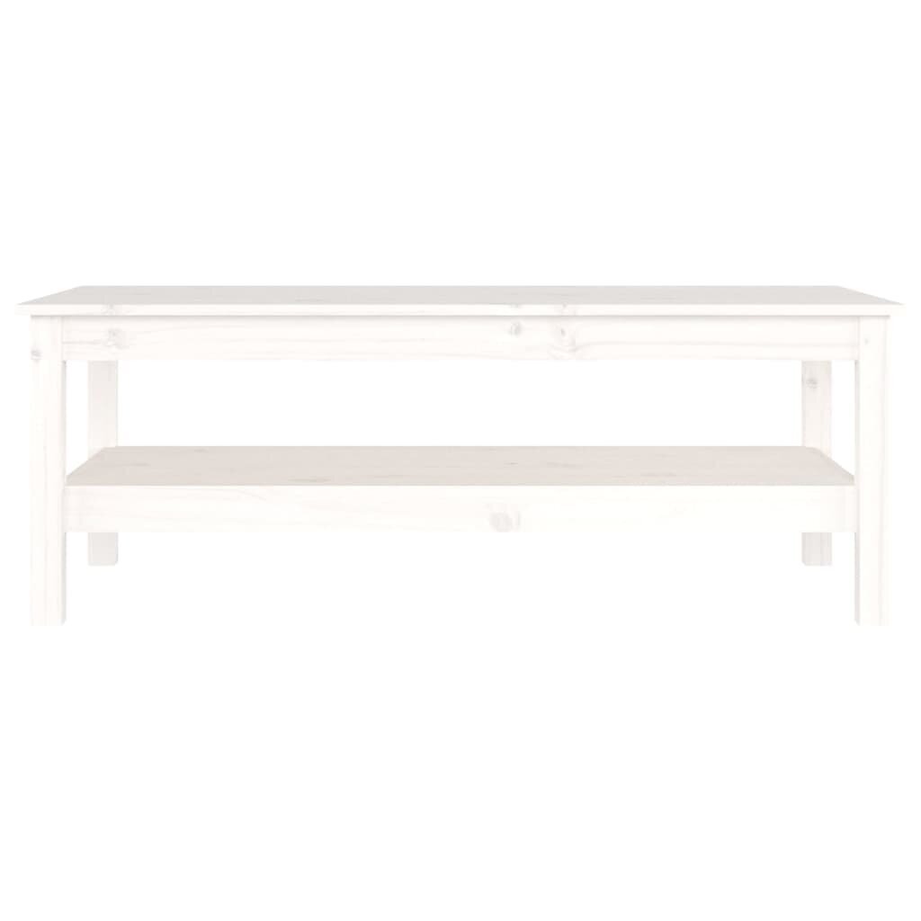 vidaXL kohvilaud, valge, 110x50x40 cm, männipuit hind ja info | Diivanilauad | kaup24.ee