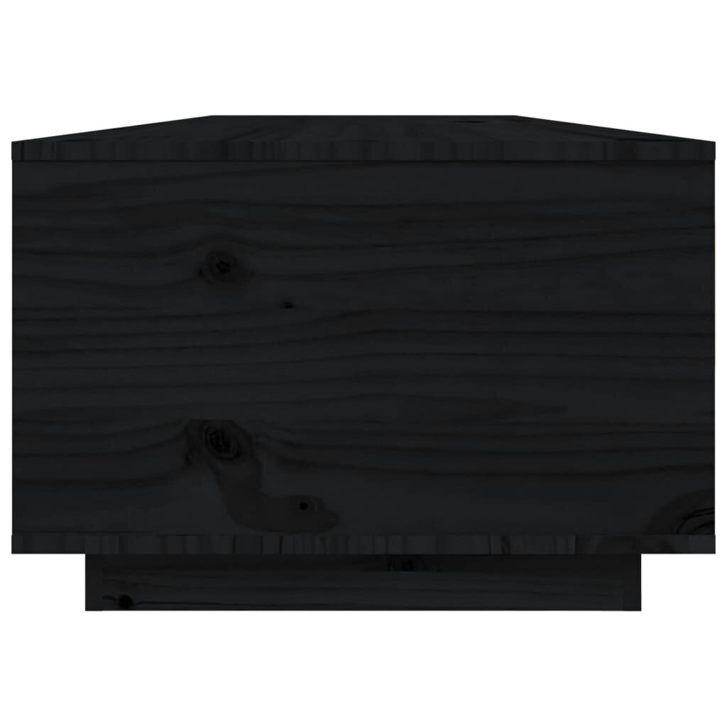vidaXL kohvilaud, must, 80 x 50 x 35,5 cm, männipuit hind ja info | Diivanilauad | kaup24.ee