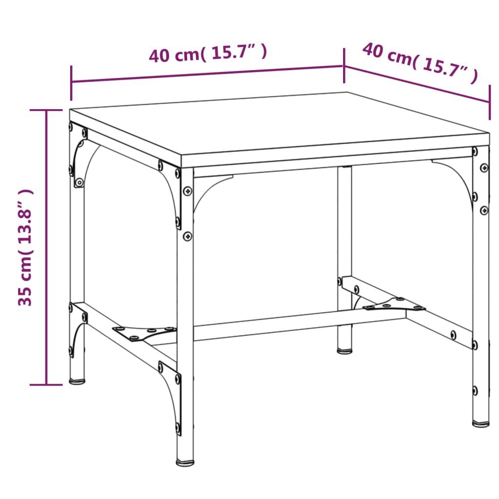 vidaXL lisalauad 2 tk, pruun tamm, 40 x 40 x 35 cm, tehispuit цена и информация | Diivanilauad | kaup24.ee