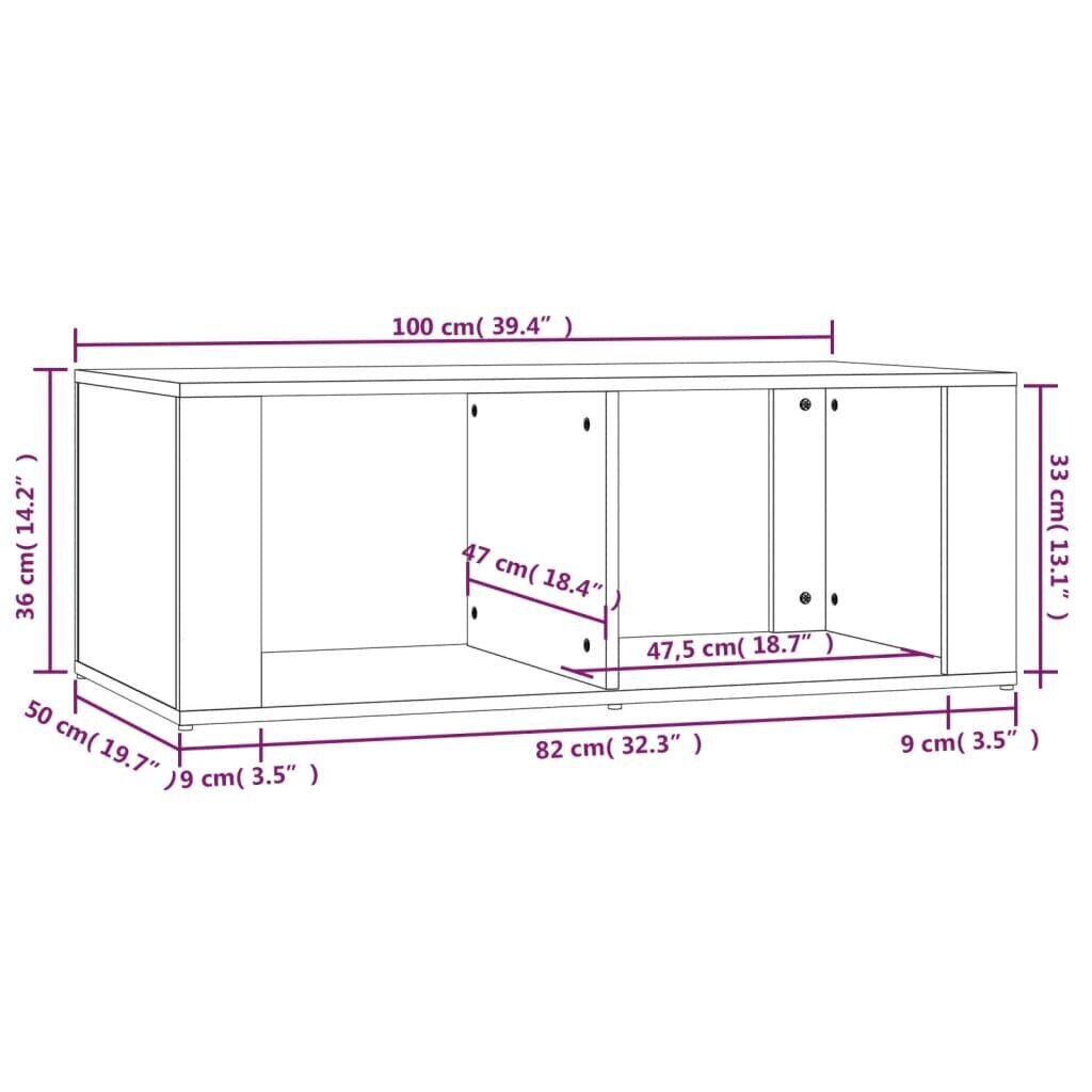 vidaXL kohvilaud, Sonoma tamm, 100x50x36 cm, tehispuit hind ja info | Diivanilauad | kaup24.ee