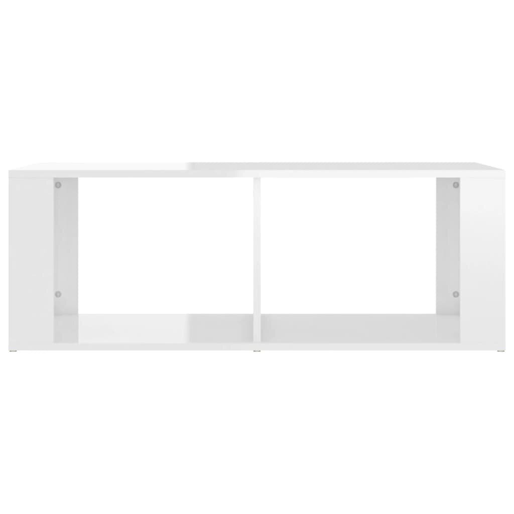 vidaXL kohvilaud, kõrgläikega valge, 100x50x36 cm, tehispuit hind ja info | Diivanilauad | kaup24.ee
