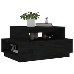 vidaXL kohvilaud, must, 80x50x40,5 cm, männipuit hind ja info | Diivanilauad | kaup24.ee