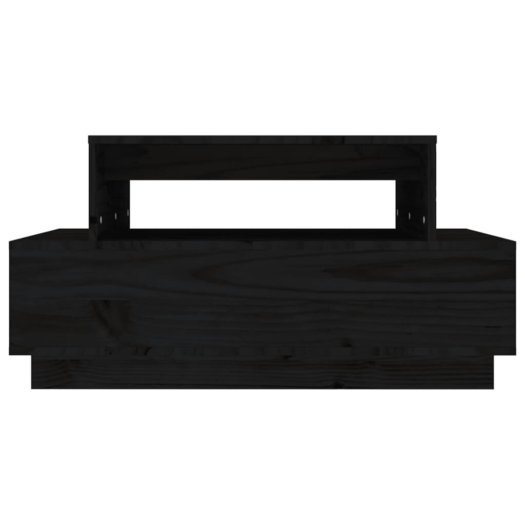 vidaXL kohvilaud, must, 80x50x40,5 cm, männipuit hind ja info | Diivanilauad | kaup24.ee