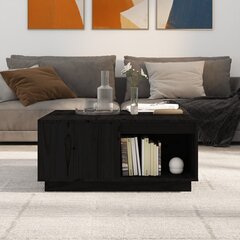 vidaXL kohvilaud, must, 80 x 81 x 36,5 cm, männipuit цена и информация | Журнальные столики | kaup24.ee