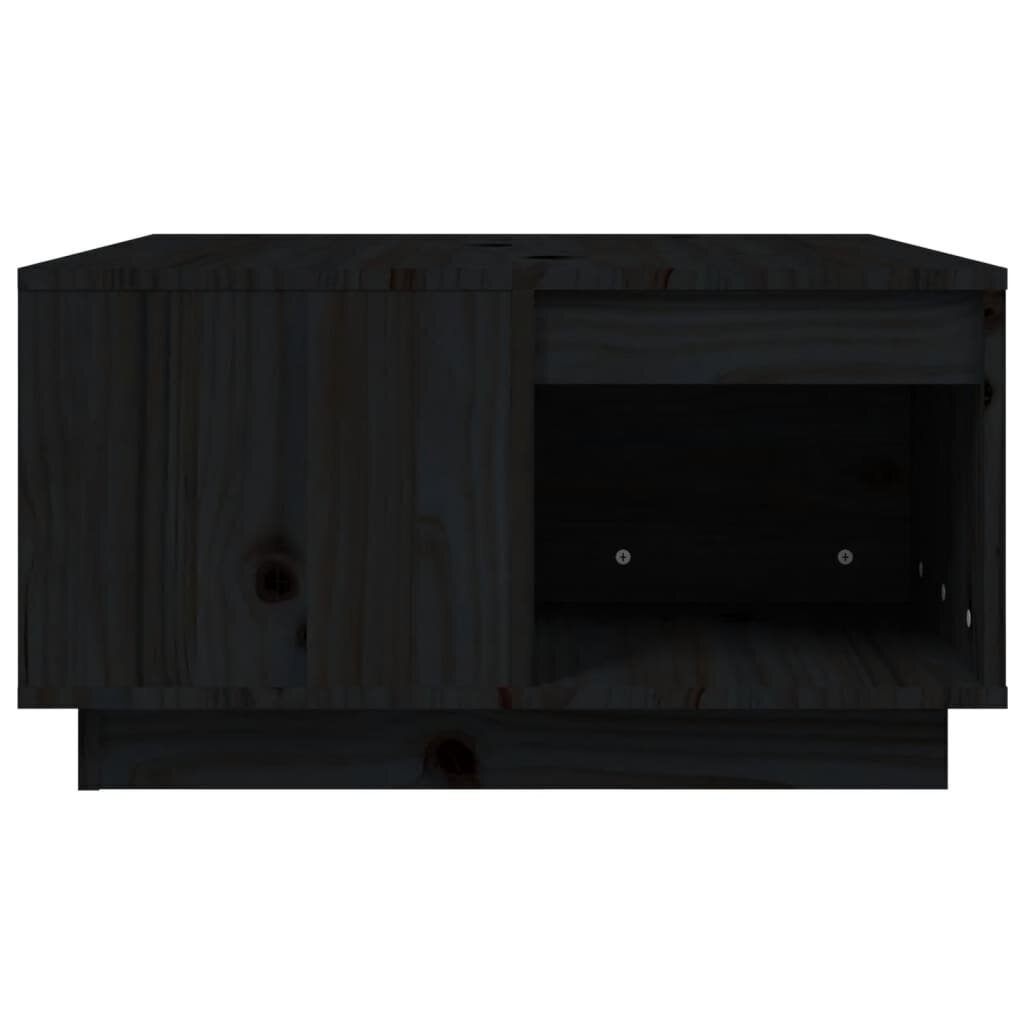 vidaXL kohvilaud, must, 60 x 61 x 32,5 cm, männipuit цена и информация | Diivanilauad | kaup24.ee