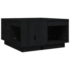 vidaXL kohvilaud, must, 60 x 61 x 32,5 cm, männipuit hind ja info | Diivanilauad | kaup24.ee