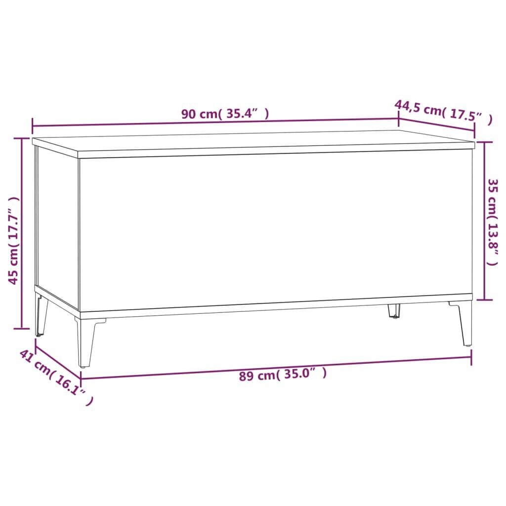 vidaXL kohvilaud, must, 90 x 44,5 x 45 cm, tehispuit цена и информация | Diivanilauad | kaup24.ee