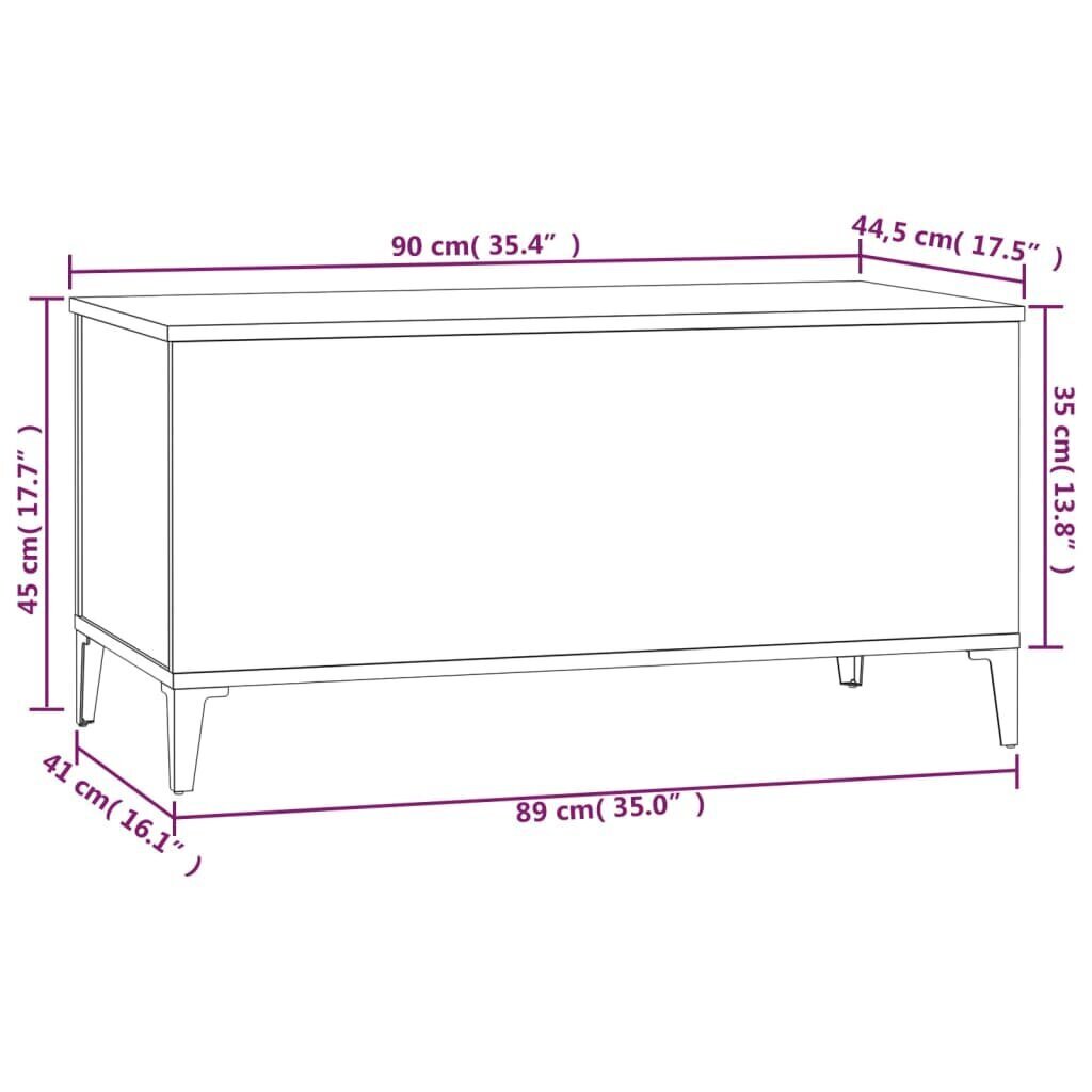 vidaXL kohvilaud, Sonoma tamm, 90 x 44,5 x 45 cm, tehispuit hind ja info | Diivanilauad | kaup24.ee