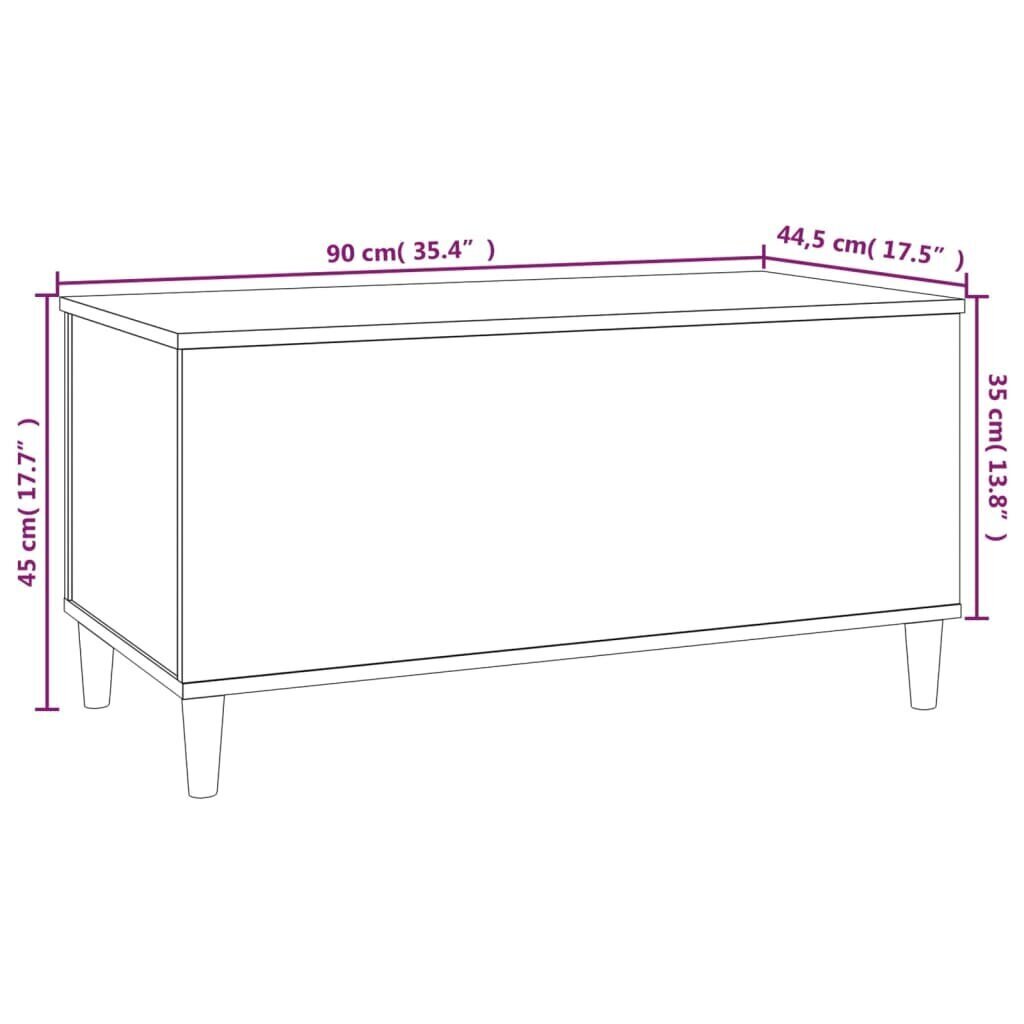 vidaXL kohvilaud, must, 90 x 44,5 x 45 cm, tehispuit hind ja info | Diivanilauad | kaup24.ee