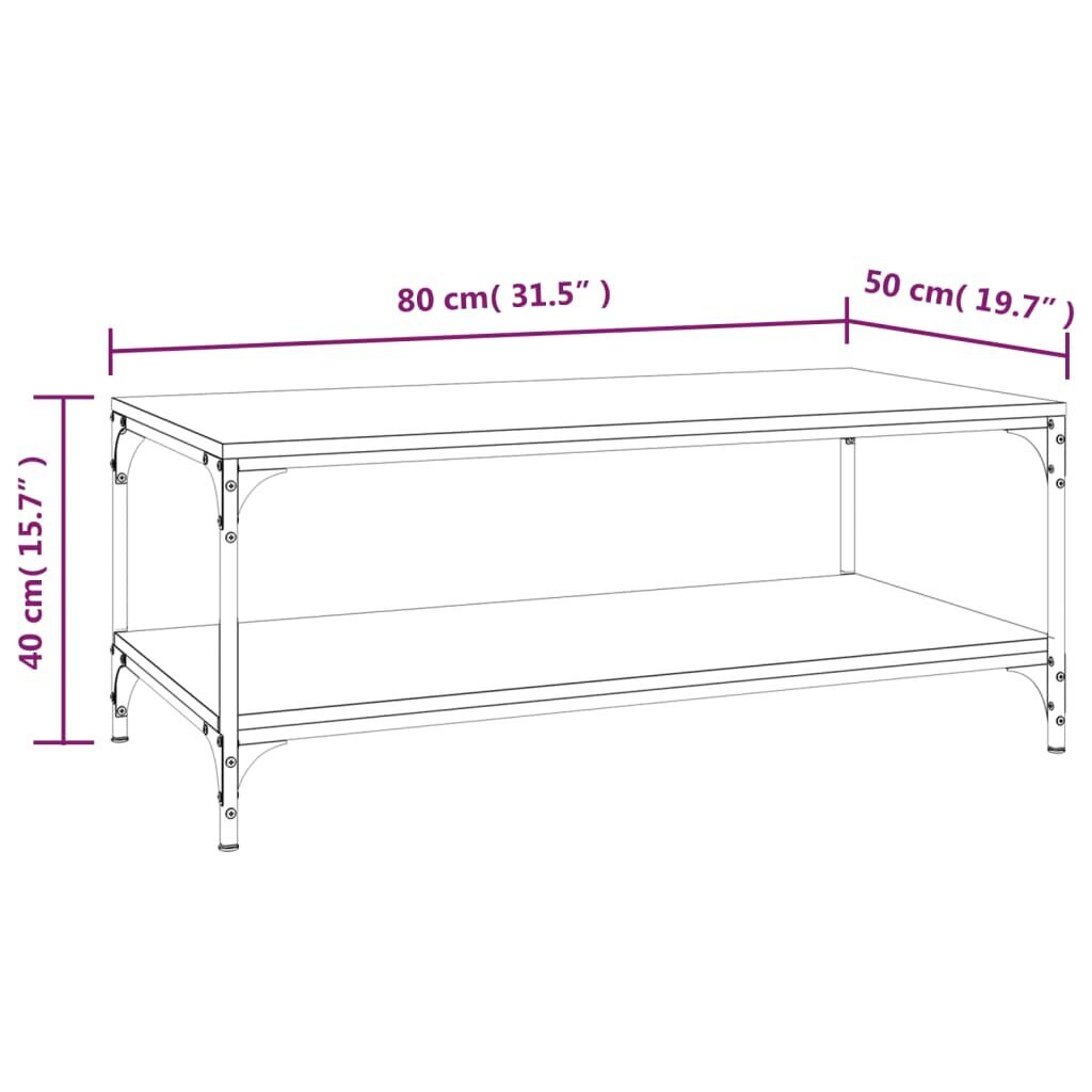 vidaXL kohvilaud, must, 102 x 50 x 45 cm, tehispuit hind ja info | Diivanilauad | kaup24.ee