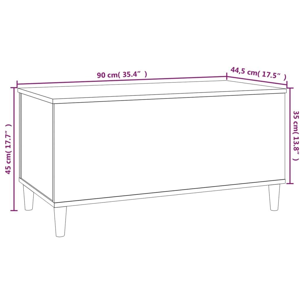 vidaXL kohvilaud, betoonhall, 90 x 44,5 x 45 cm, tehispuit hind ja info | Diivanilauad | kaup24.ee